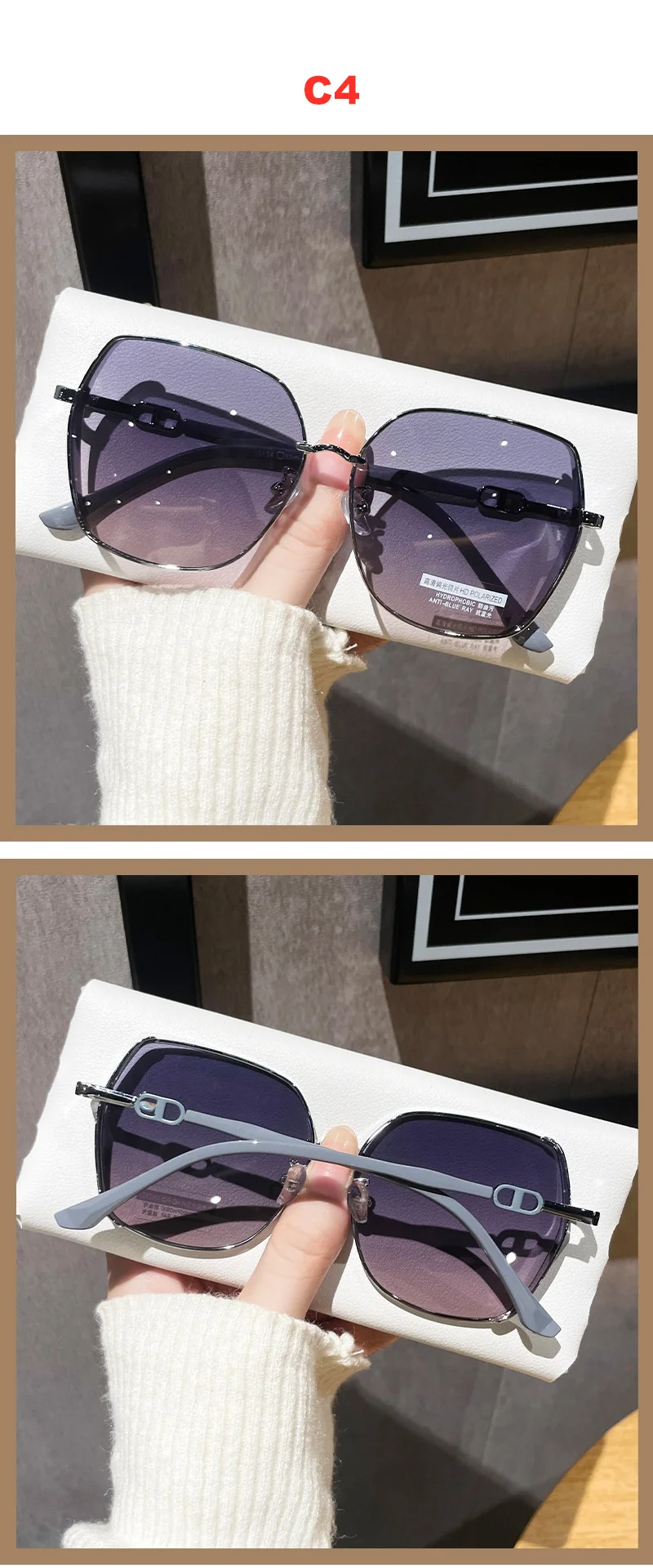 Luxuriöse polarisierte Sonnenbrille für Damen – Hochwertige, leichte DS-3134 im neuen Stil – Modisches Augenschutz-Accessoire – Detail 9