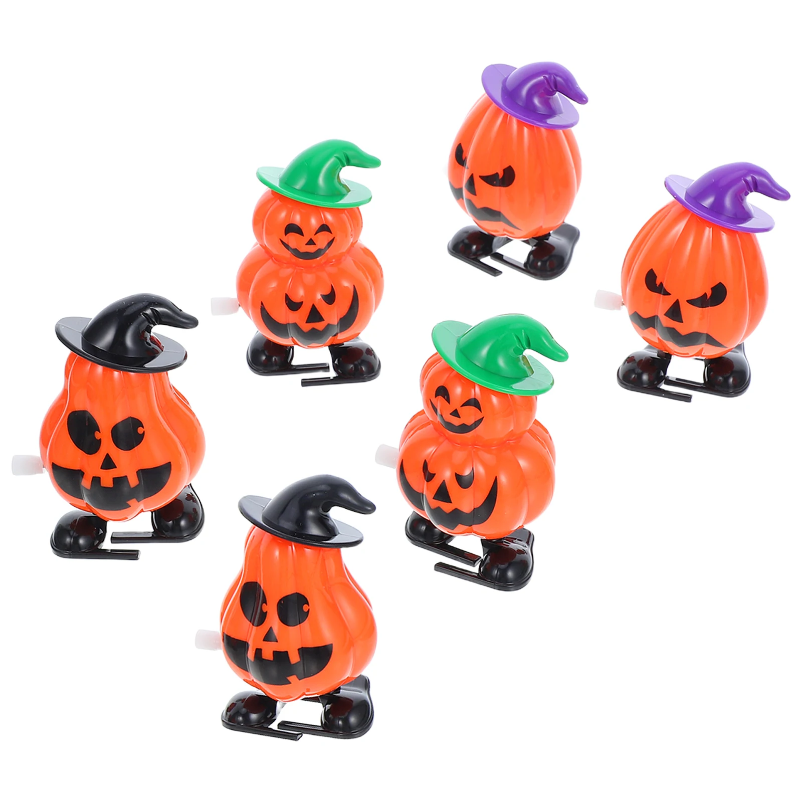 6 pçs abóbora relógio brinquedos em massa guloseimas de halloween para crianças wind-up falso pequenas abóboras goody saco enchimento dupla camada