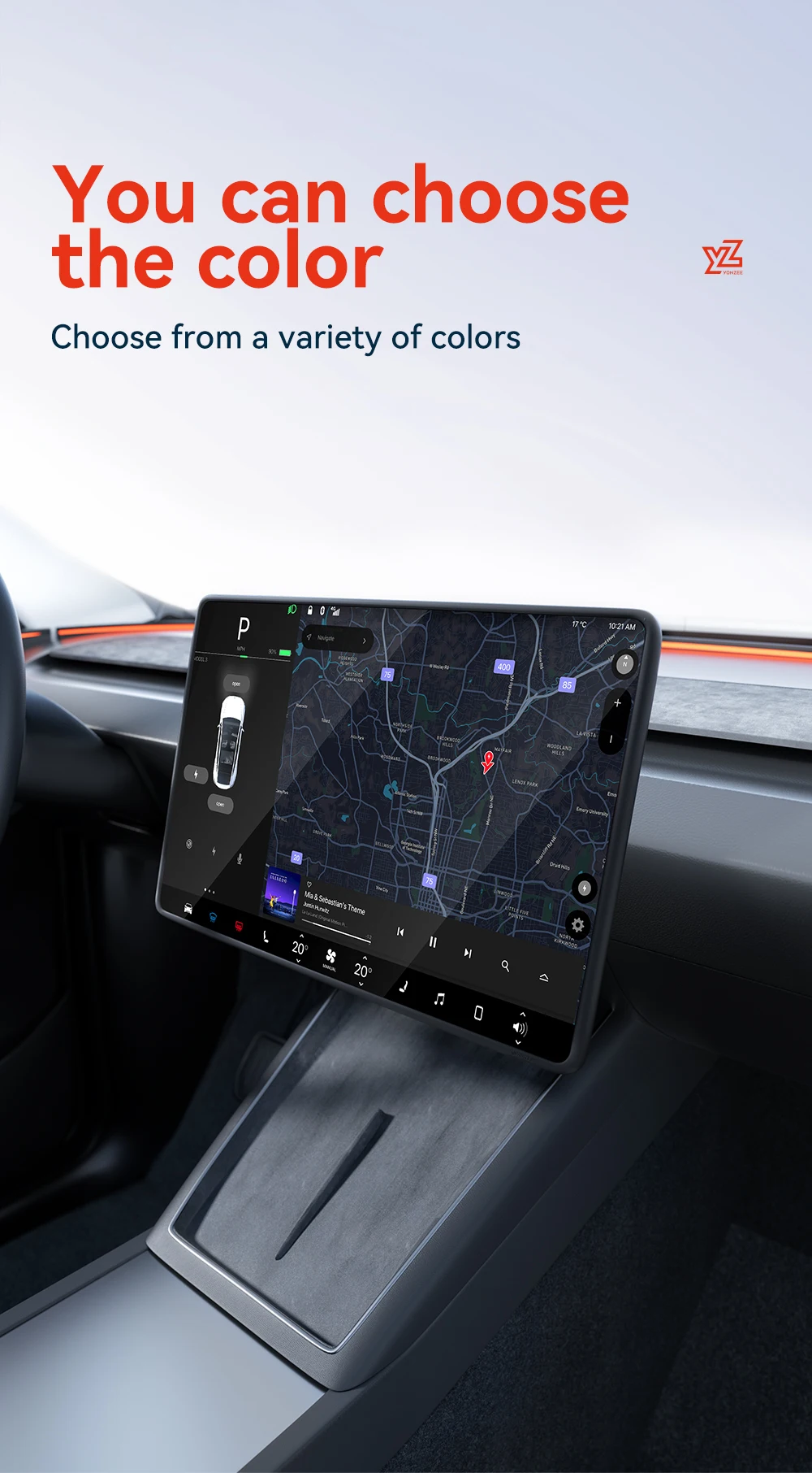 YZ Für Tesla Model 3 Y/YL Highland Juniper 2021-2026 TPU Schutzabdeckung Zentrales Steuerungsdisplay Navigationsbildschirm-Schutzfolie – Detail 11