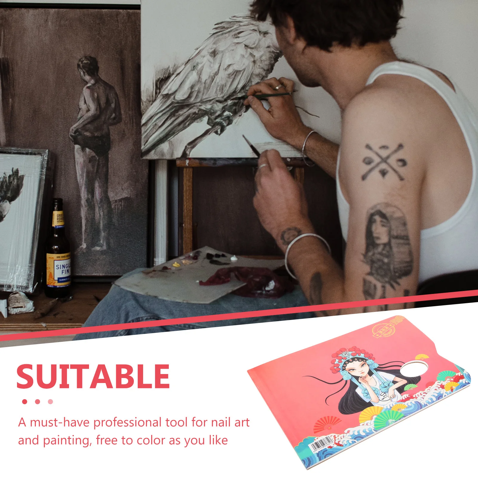 2 كتب 100 ورقة لوحات ألوان الطلاء الورقية المتاح خلط الوسائط ورقة لمسمار الفن المائية الصباغ صواني الفنان #1