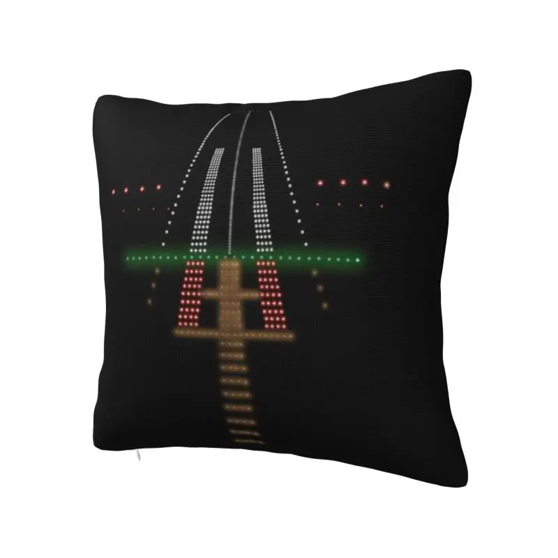 Airport Runway Lights At Night Throw Pillow Case for Sofa Air Traffic Controller Modern Cushion Cover Car Pillowcase