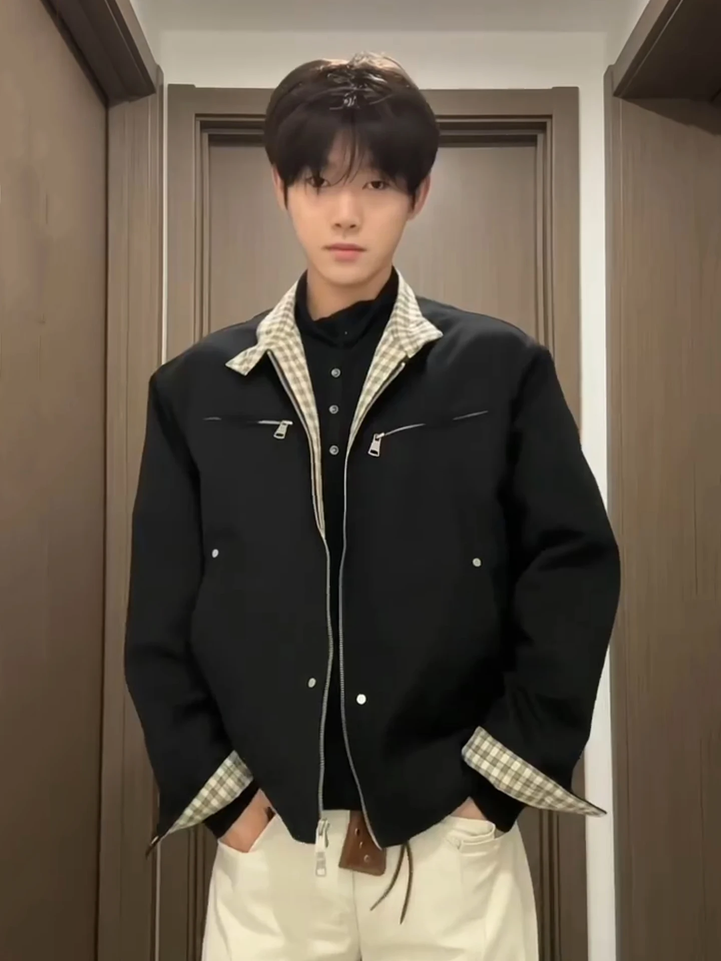 

Мужская куртка-харрингтон Cleanfit из премиального хлопка в клетку с воротником-стойкой, износостойкая, для повседневного использования и работы