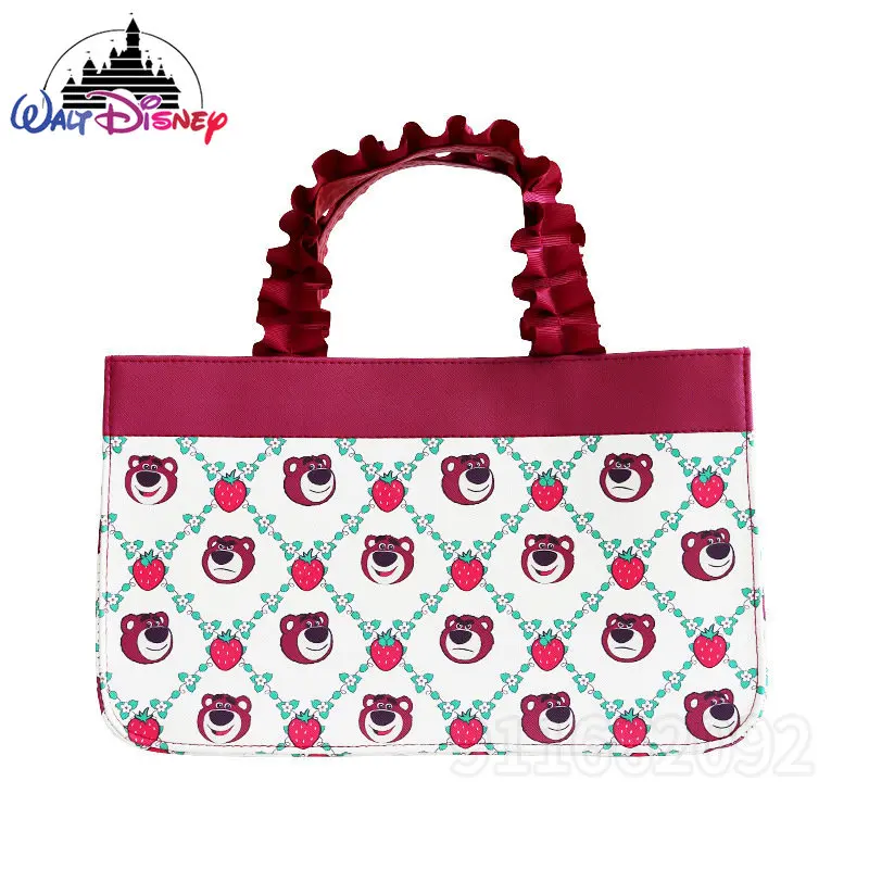 

Disney Strawberry Bear New Women's Handbag Cartoon Cute Women's Bag Large Capacity Tote Bag Original Luxury Brand High Quality