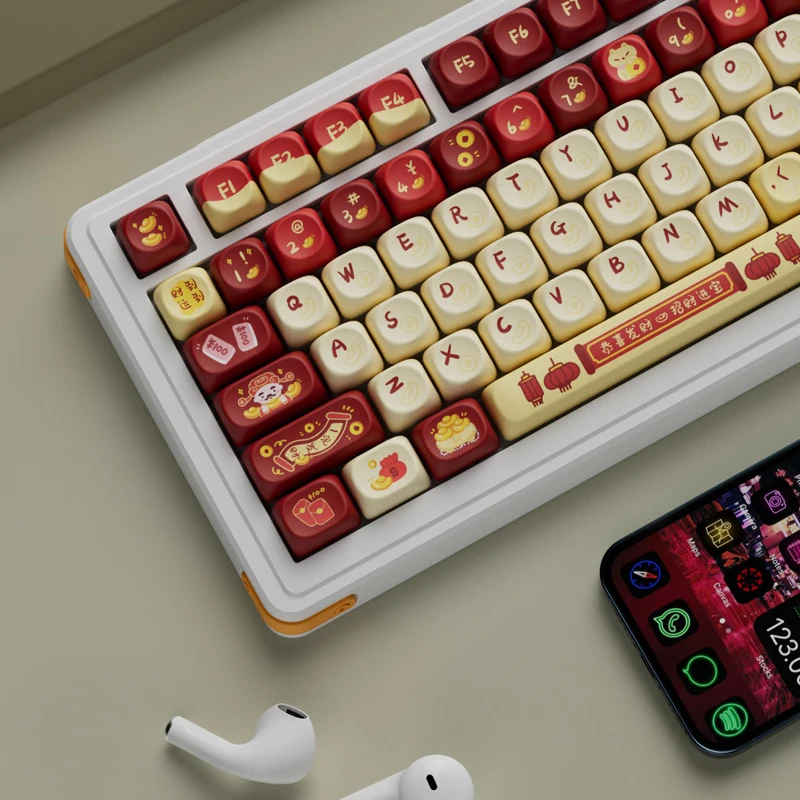 Sublimation God of Wealth to Small Full Set of Mechanical Keyboard Theme Customized Round Keycaps