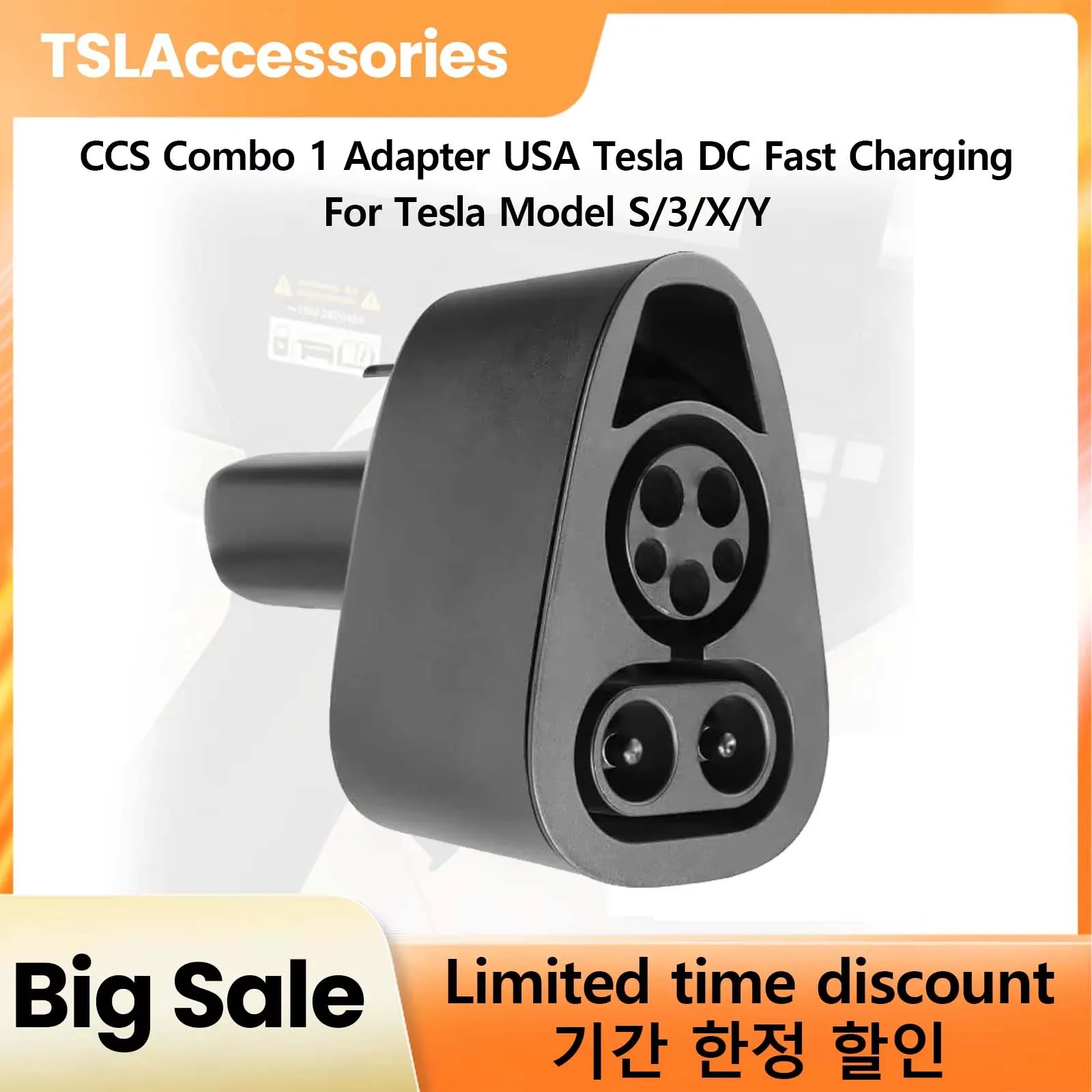 Tslaccessories para tesla modelo 3 x y s ev carregador rápido adaptador dc ccs1 combo 1 conversor de carro elétrico carregamento combo conversor