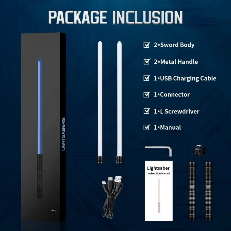 BALightsaber-Toy Fx-Saber Dueling-Force RGB-Sword - Type-C قوة المقبض المعدنية القابلة لإعادة الشحن Fx Dueling Light Saber 7 ألوان #6