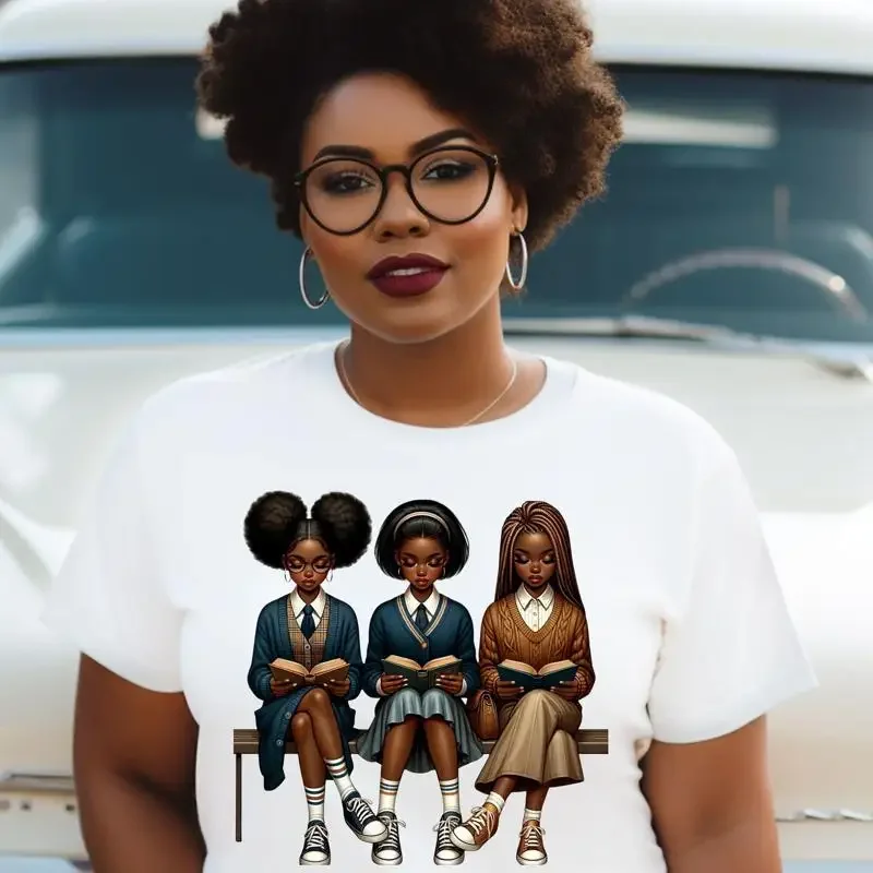 Black Girls Read T Shirt for Teachers African American Coquette Brown Bookish Student Grad