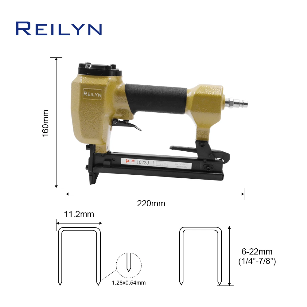 

20Ga Air Stapler 1022J Pneumatic Nail Gun for Furniture Pneumatic Upholstery Tack Gun Framing Nailer