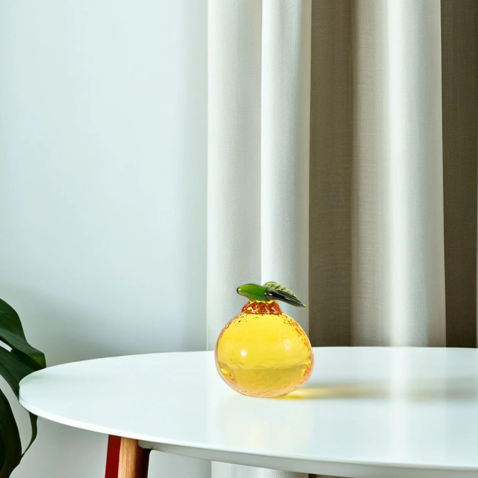 

Crystal Glass Orange Ornament Realistic Fruit Decoration for Christmas Kitchen Desktop Decor Tabletop Decoration