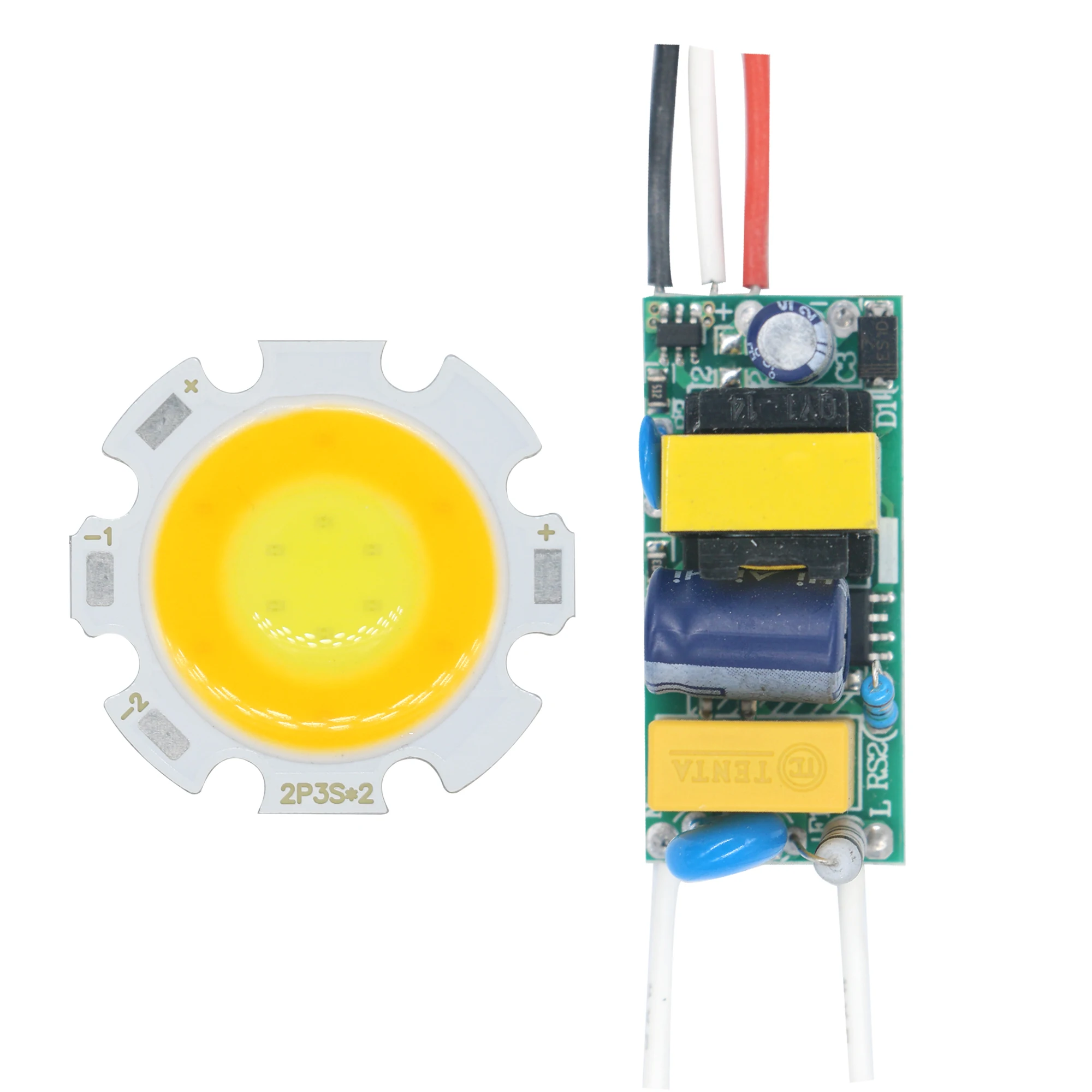 Un set di chip LED a tre colori COB 10W 14W 20W 30W con driver 8-12W12-18W18-25W 25-35W Accessori di controllo per luci di pannello