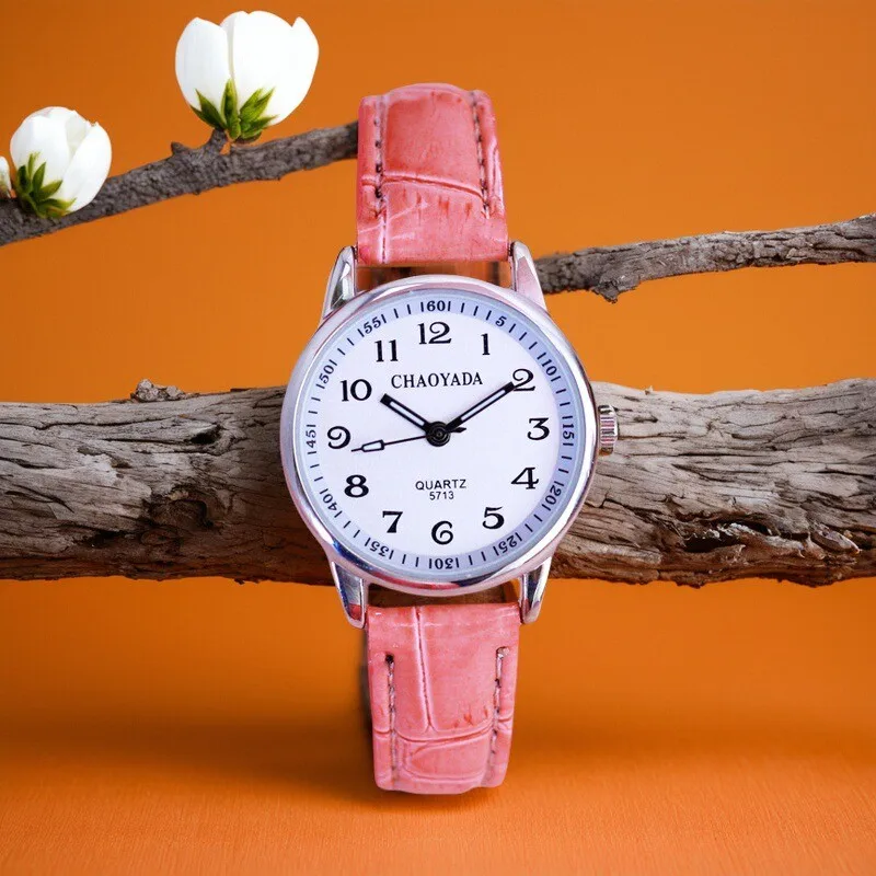 ساعات كوارتز جلدية ناعمة عصرية بسيطة للفتيات والطالبات هدية مفاجئة لعيد ميلاد الأم وساعات مقاومة للماء