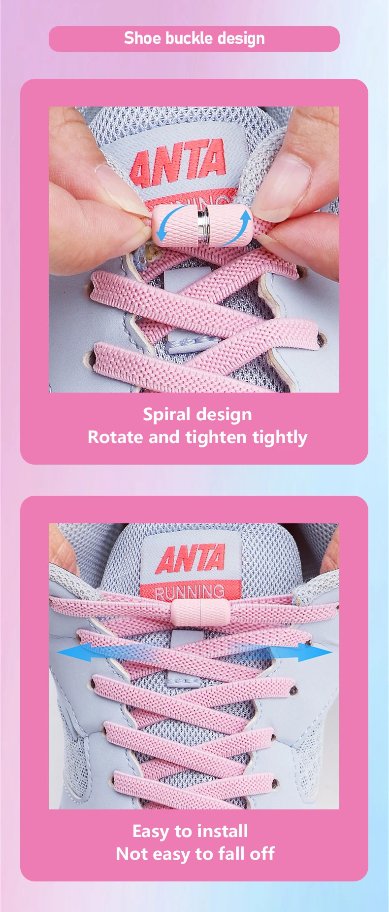 1/5/10 Paar elastische Schnürsenkel mit Schnellverschluss, Metallkapsel-Schnalle, Schnürsenkel für Turnschuhe, flach, für Kinder und Erwachsene, ohne Krawatten, Schuhzubehör – Detail 4