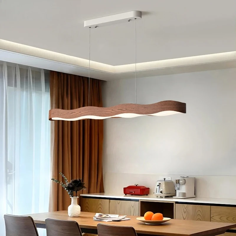 Medieval Winding snake shaped wooden strips Creative LED Pendant Lights Fashion Lamps for Living Room Home Decoration Chandelier