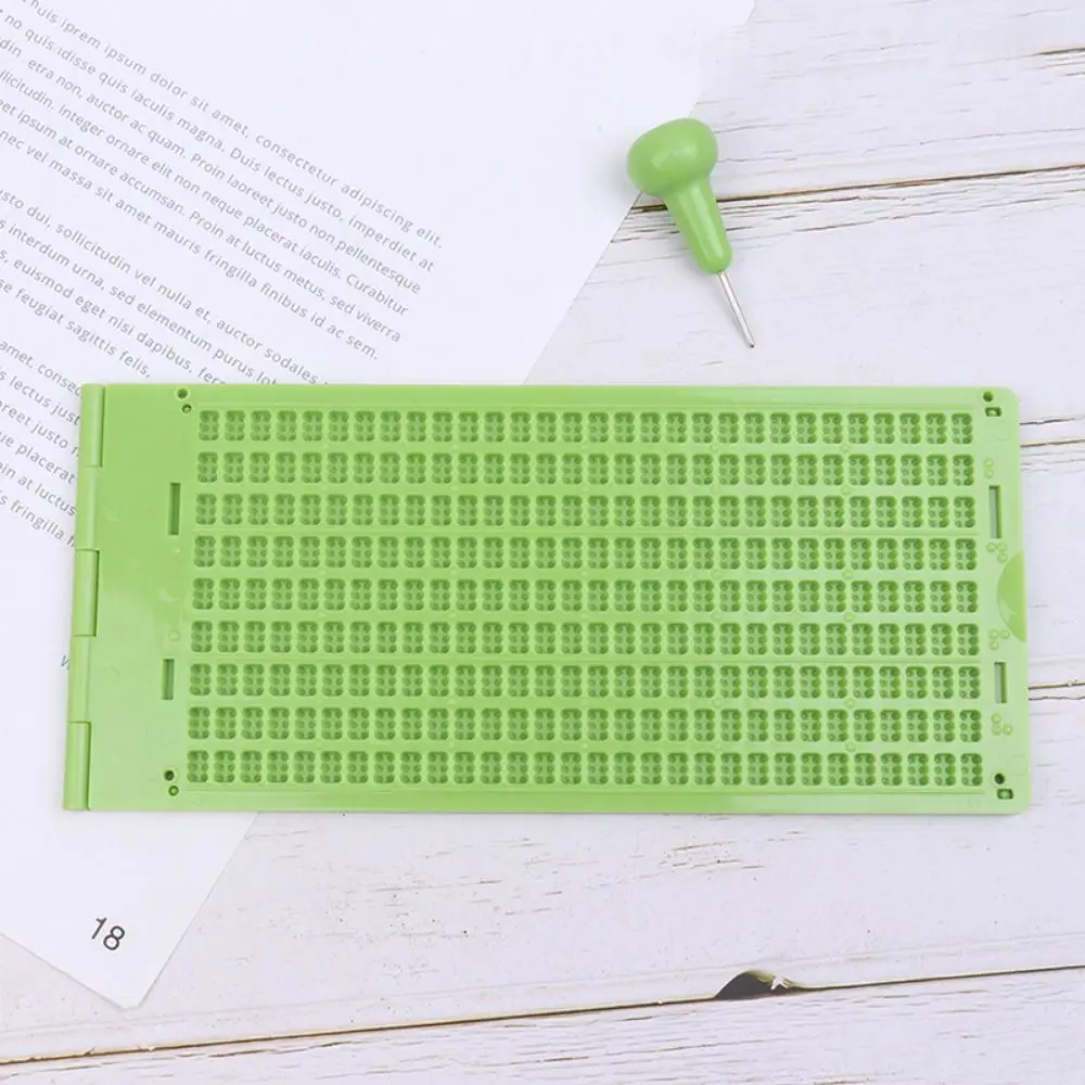 

4Lines 28 Cells Braille Writing Board 9Lines 30 Cells Portable Braille Writing Slate Practical Plastic Braille Study Supplies