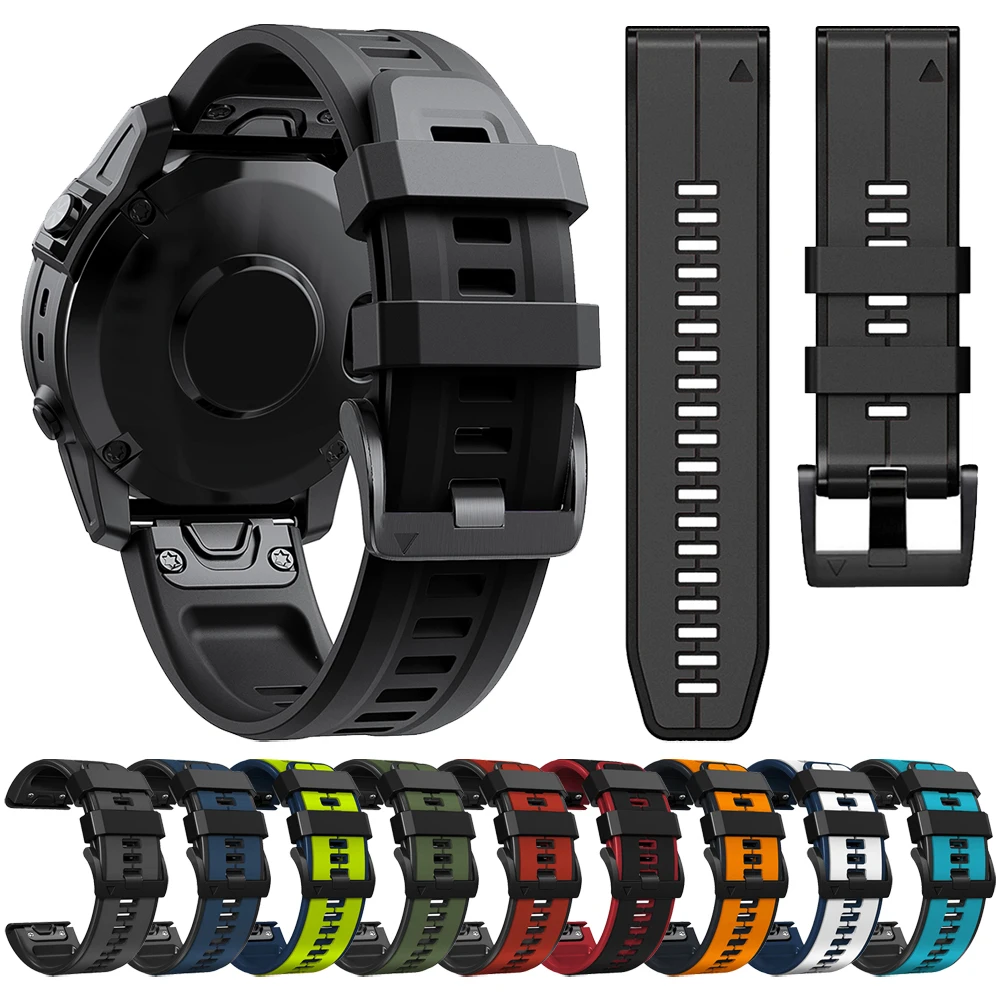 For Fenix 7 7X 6 6X 5 5X Plus Band, Mk2 Mk2i Sport Silicone Watch Strap For Garmin Epix Gen 2/MARQ/Descent G1 Solar/FR 965 955