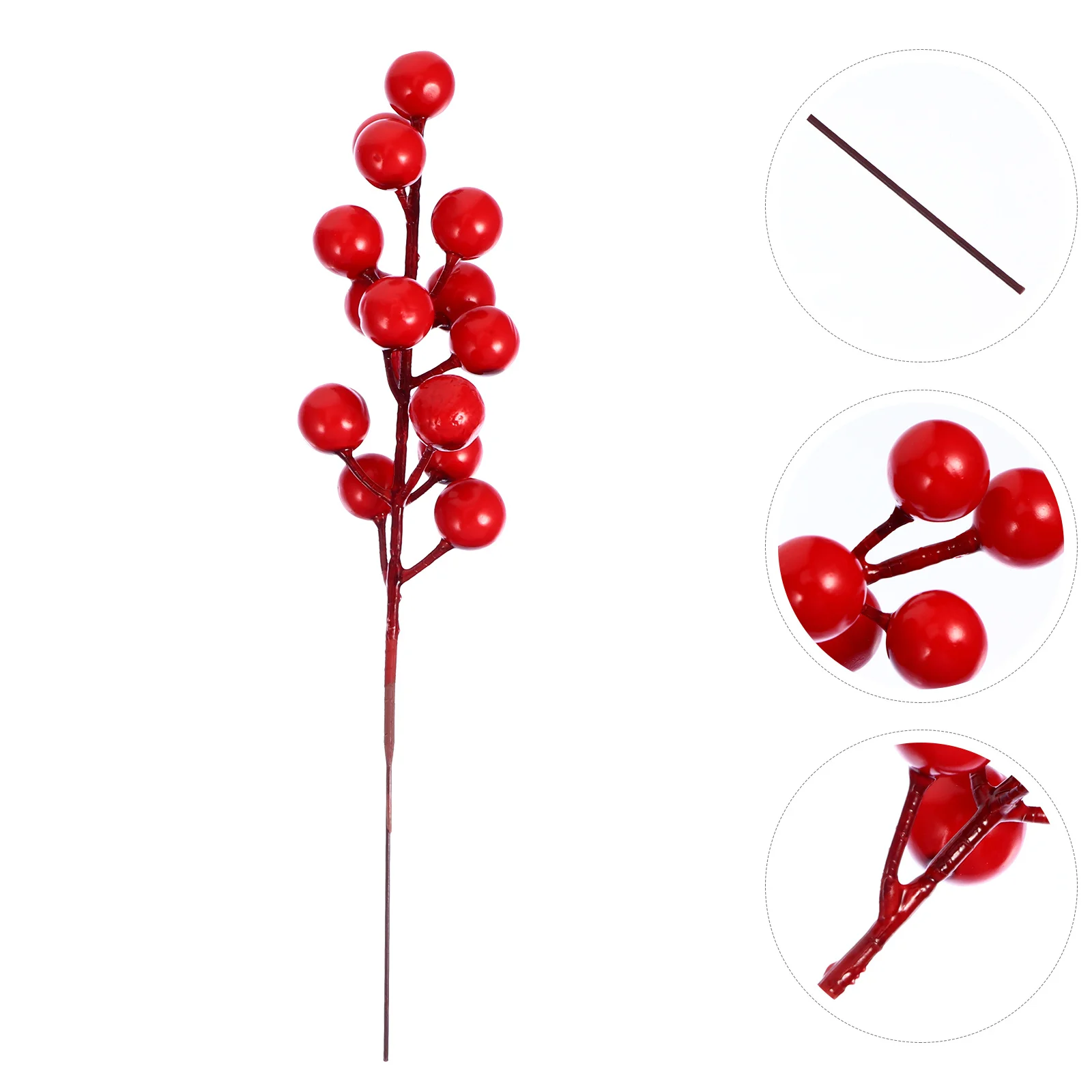 

20pcs Simulation Red Berries Artificial Flower Branches For Xmas Party Decoration Home Decor Berry Picks Fake Floral
