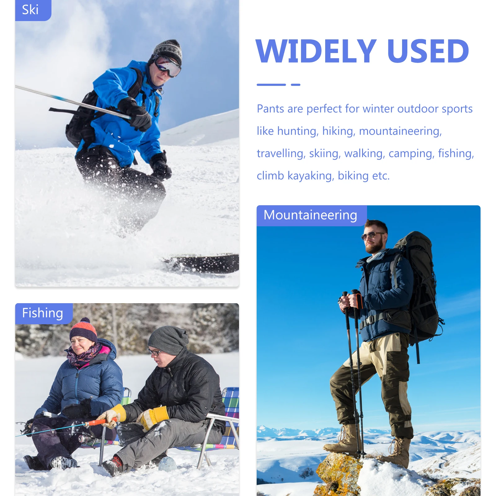 

Thicken Warm Fleece Lining Hiking Pants Windproof Waterproof Stretchy Mountaineering Skiing Outdoor
