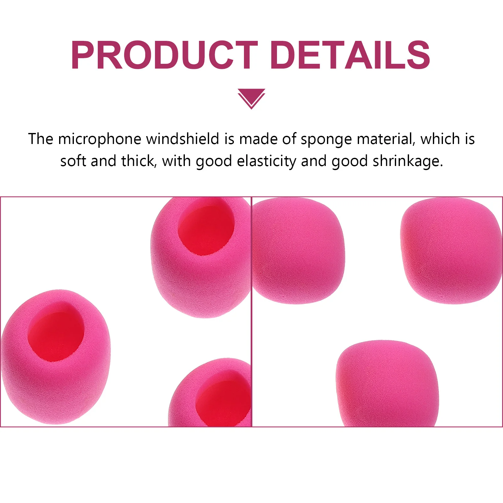 

5Pcs Sponge Cover for Microphone Mic Protectors Thick Elastic Windshield Covers Singing Performance Conference Use Pink