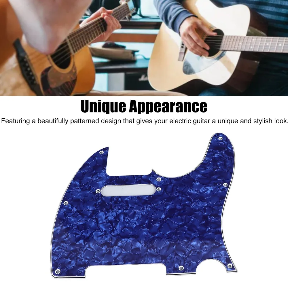 PVC Material Guitar Pickguard Pickup Mounting Screw Holes Blue Pearl Color Electric Guitar Scratch Plate Pickguard
