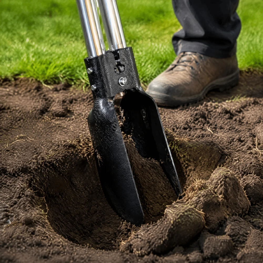 Long Handle Grass Plugger Tool Ergonomic Heavy Duty Plants Transplanter Steel Construction Removable Digging Tool Garden Use
