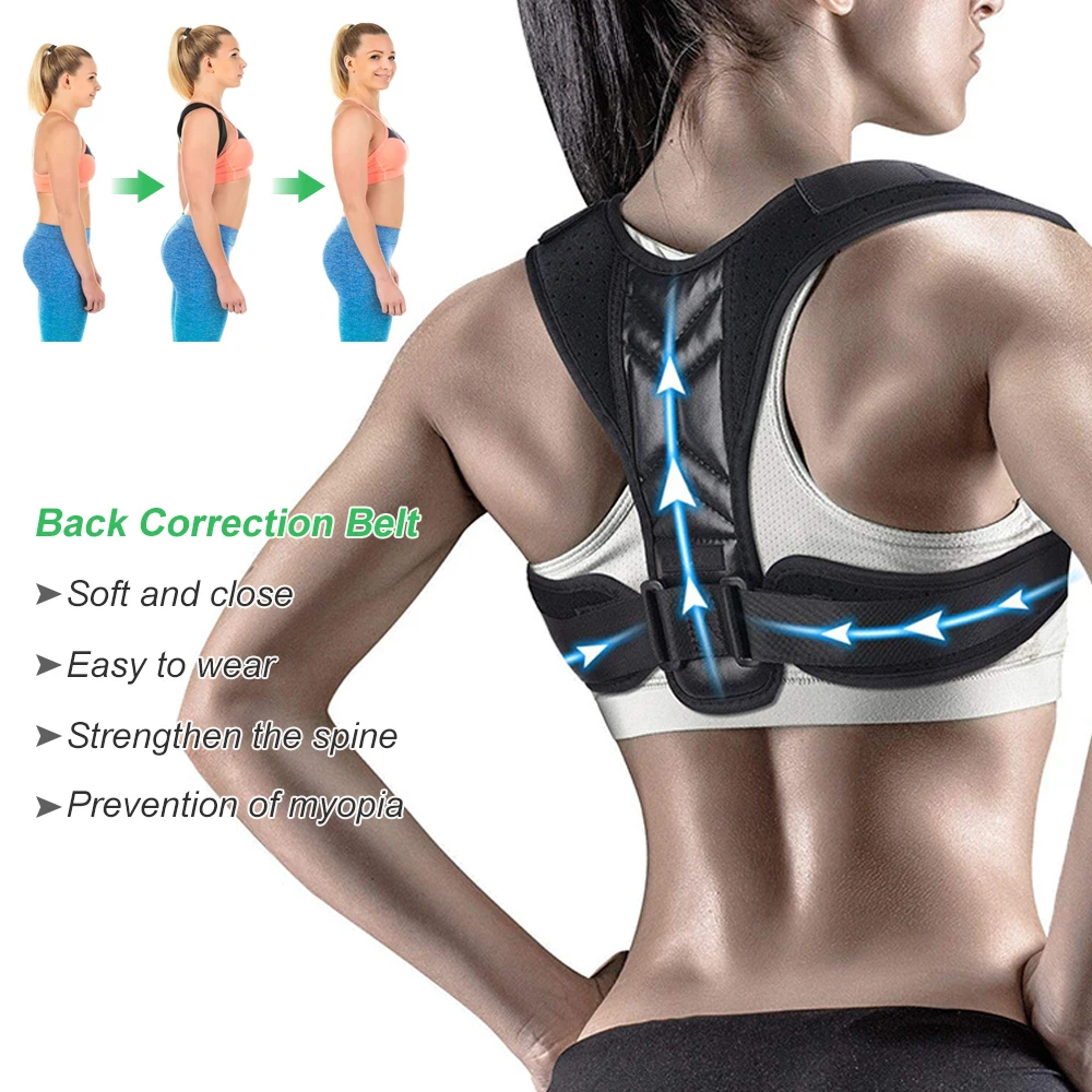 

1pcs Back Posture Correction Belt Hunchback Corrector Adult Men and Women Sitting Posture Correction Belt Shoulder Straight Back