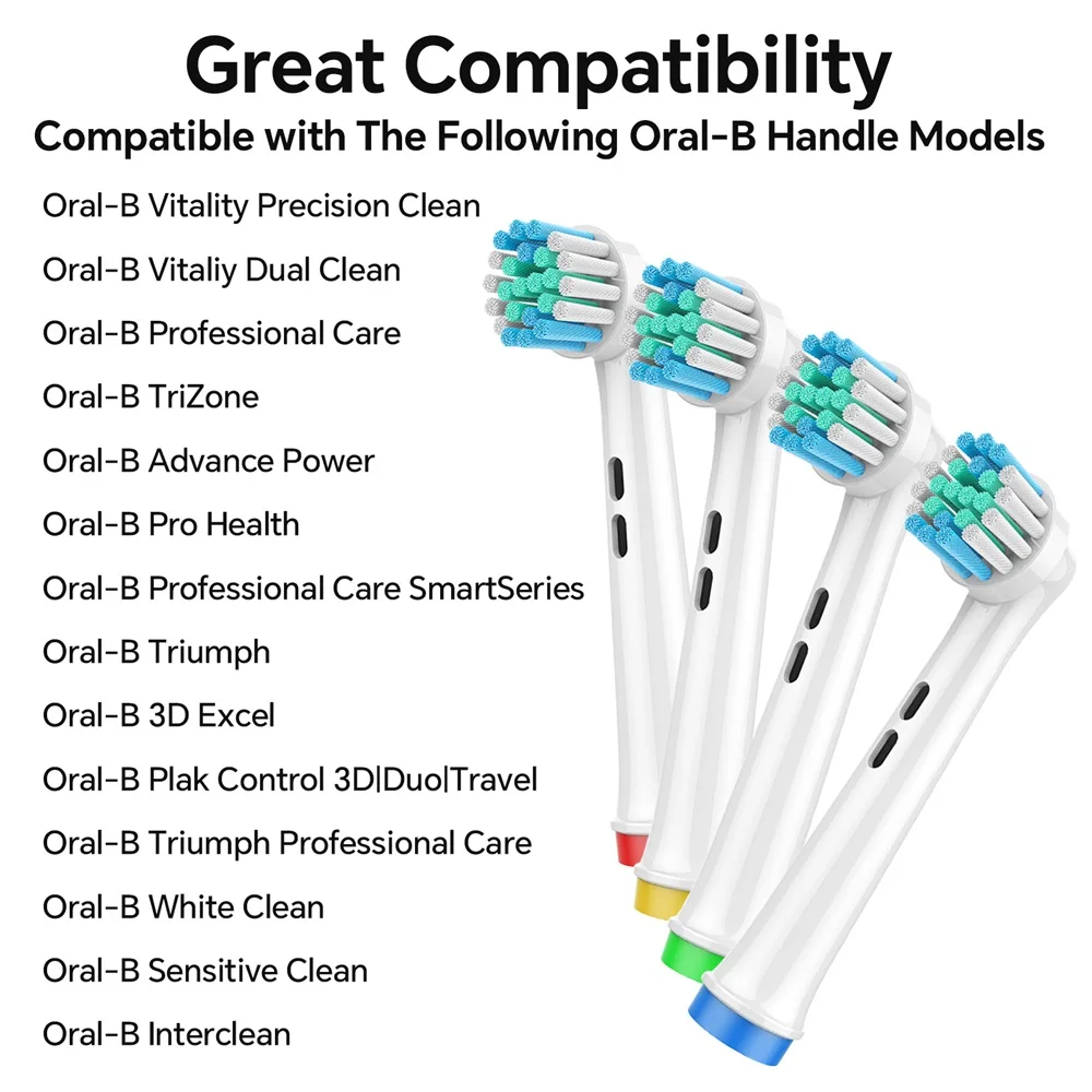 Replacement Toothbrush Heads Compatible with Braun Oral B Electric Toothbrush Brush Head 1000 1500 3000 6000 7000 7500 8000 9600