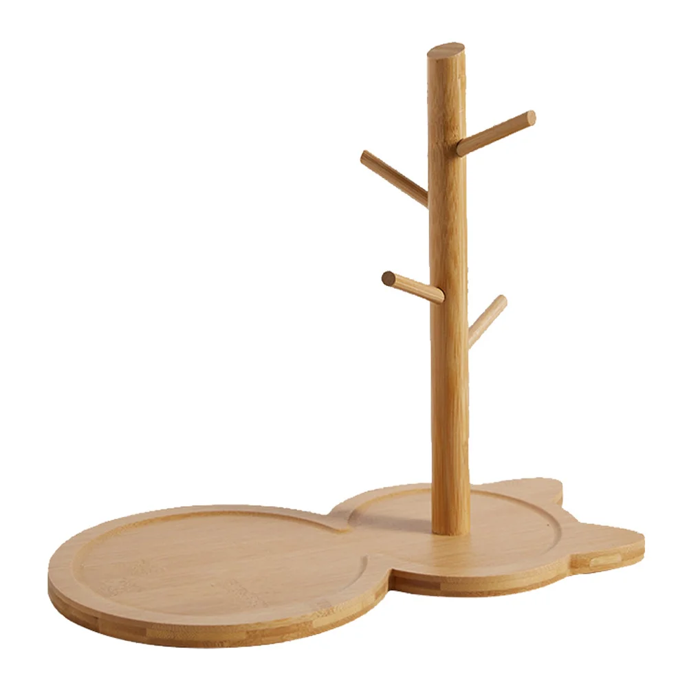 

Wooden Key Stand Multi-Function Jewelry Holder Countertop Ring Tray Wear-Resistant Storage for Small Items Home Shop Use (S)