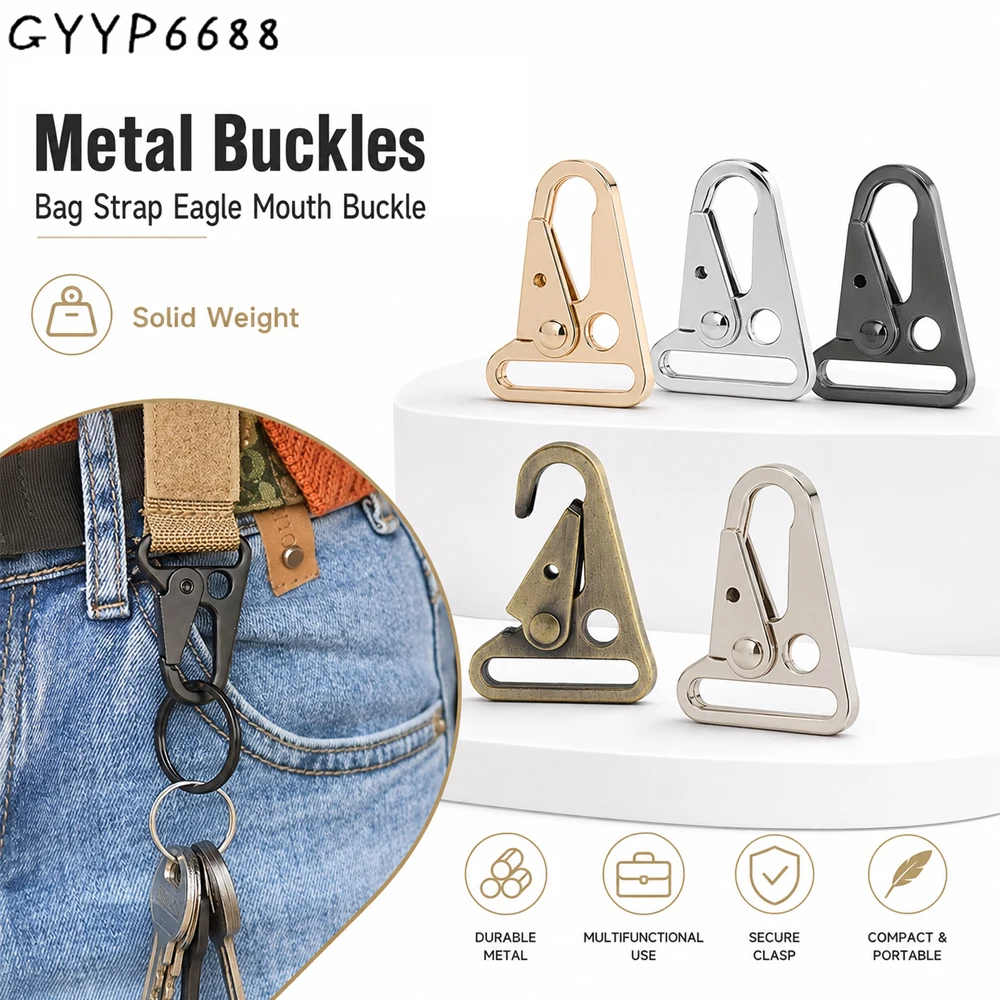 10/30/80PCS 20-38mm Metal Hawkbill Carabiner Buckle For DIY Webbing Belt Key Chain Backpack Strap Trigger Snap Hook Accessories