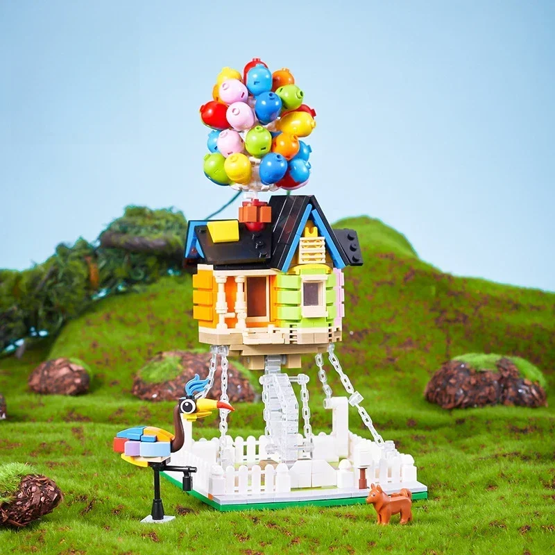 مجموعة مكعبات بناء المنزل العائم 635 قطعة نموذج منزل البالون لتقوم بها بنفسك تجميع اللعب الهدايا الإبداعية للأطفال البالغين المتحمسين