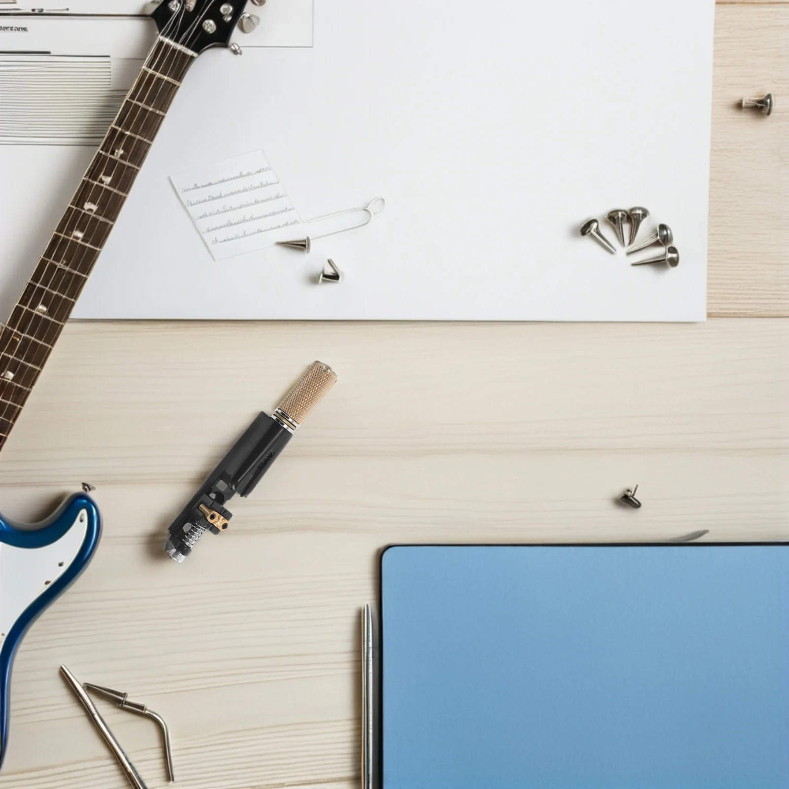 

Brass Electric Guitar Bridge Saddle Replacement Precise String Spacing Headless Design Durable Metal Guitar Parts