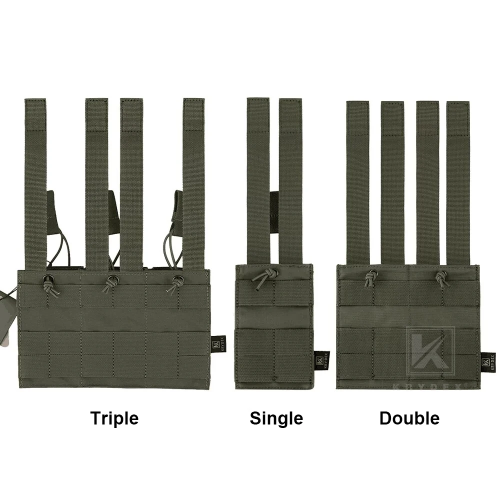 Krydex Tactical 5.56Mm Magazine Pouch Enkele/Dubbele/Drievoudige Open-Top Molle Strap Mag Pouch Voor M4 M16 Jachtaccessoires