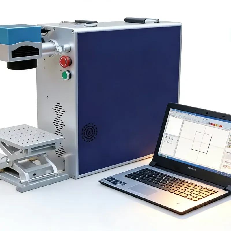 for Portable Handheld 10W Fiber Laser Marking Machine Easy to Operate Air Cooled Logo Engraving DXF PLT DST AI Deep Marking