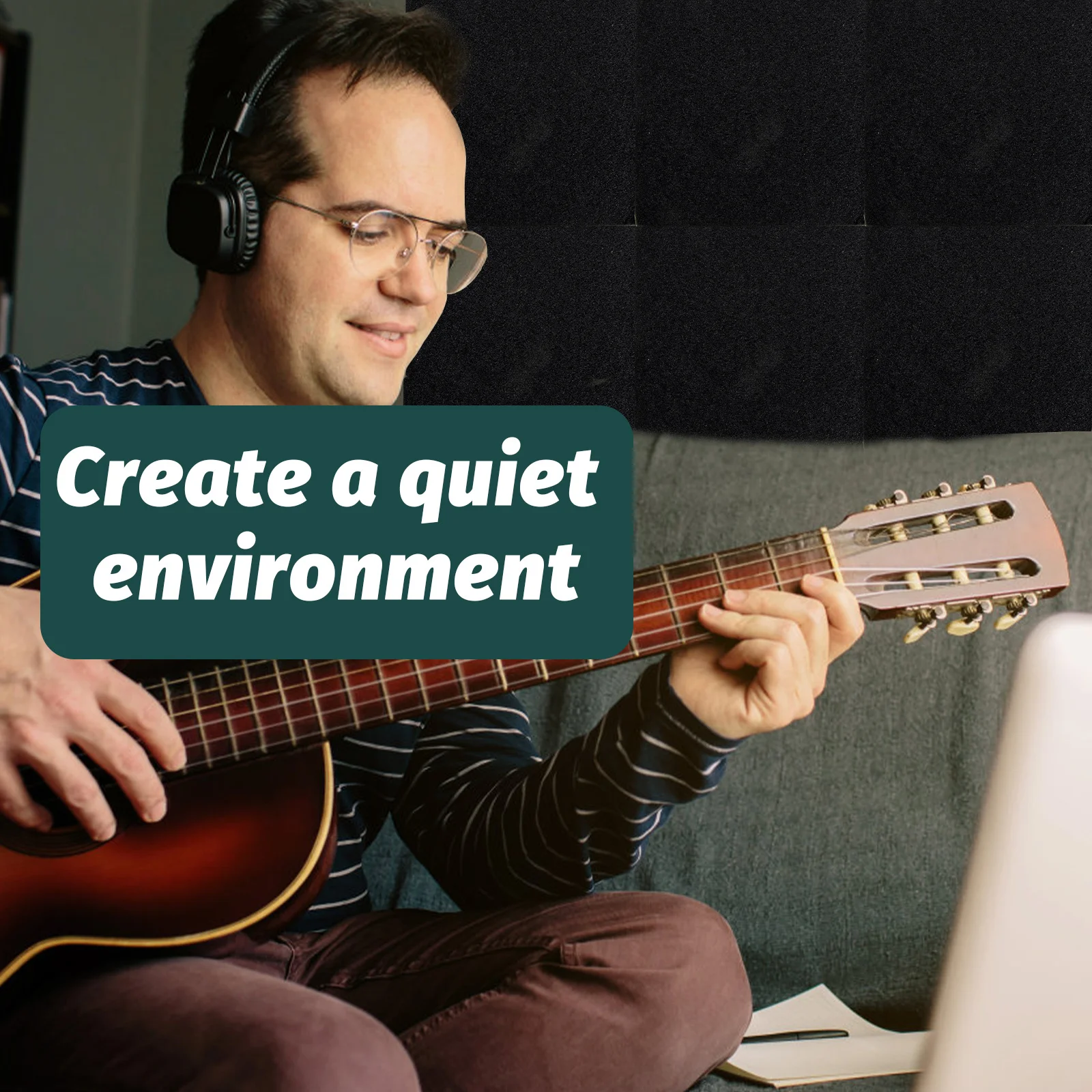 

4pcs Sound Insulation Foam Panels Acoustic Absorption Blocks For Wall Ceiling Door Studio Room Noise Reduction Tools