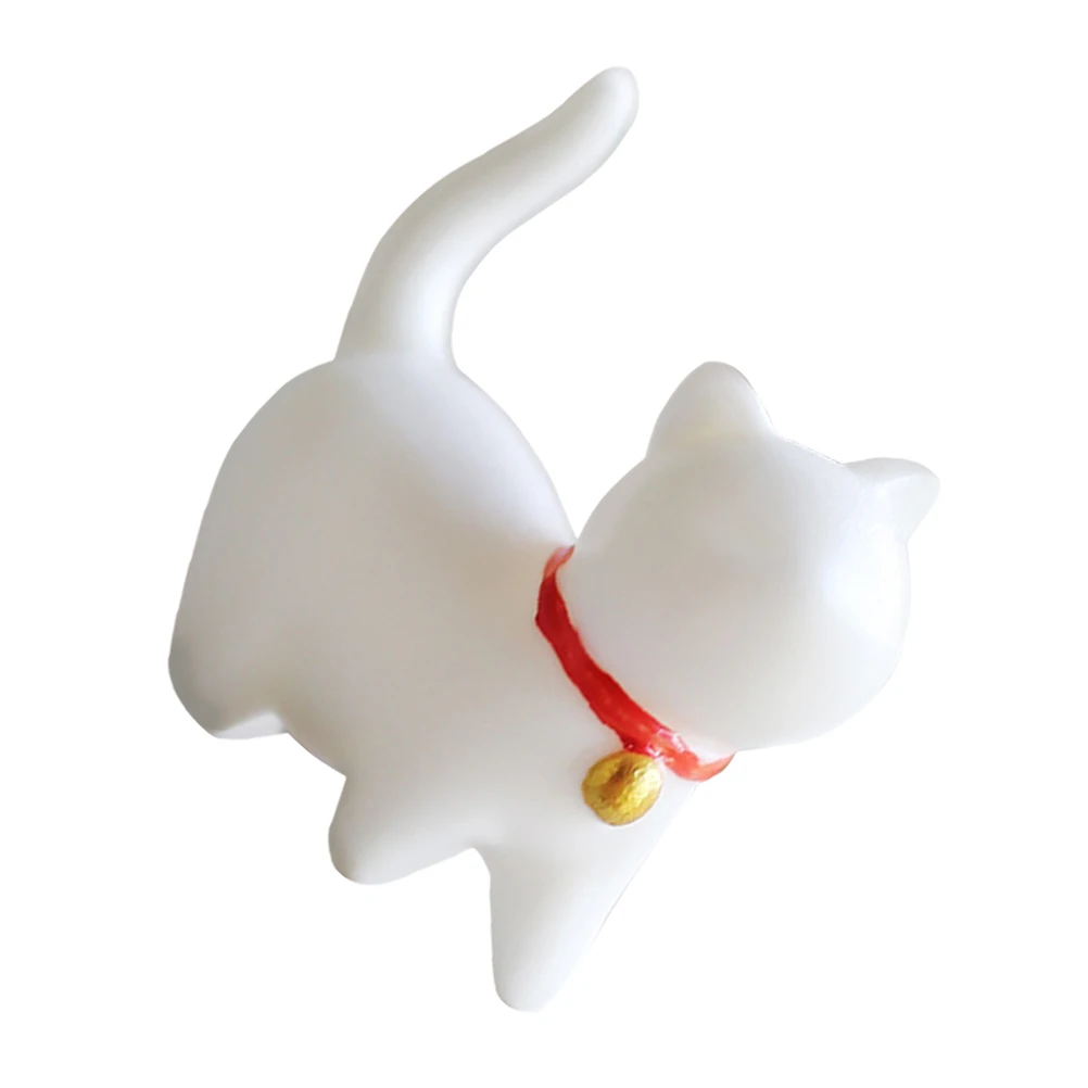 

White Porcelain Mini Cat Statue Creative Lucky Cat Ornament for Desktop Shelf Home Decoration Cozy Ambiance Mini Animal Statue