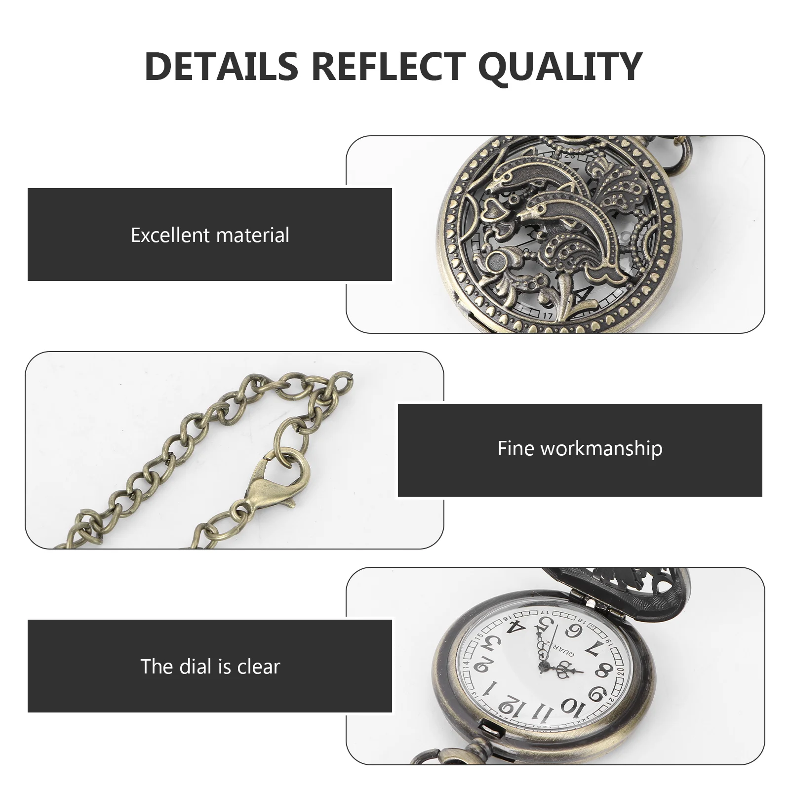 ساعة الجيب الرجعية قلادة سبيكة حركة الكوارتز تصميم مجوف فريد من نوعه الوقت ملحق هدية خمر قلادة خمر ساعة الجيب