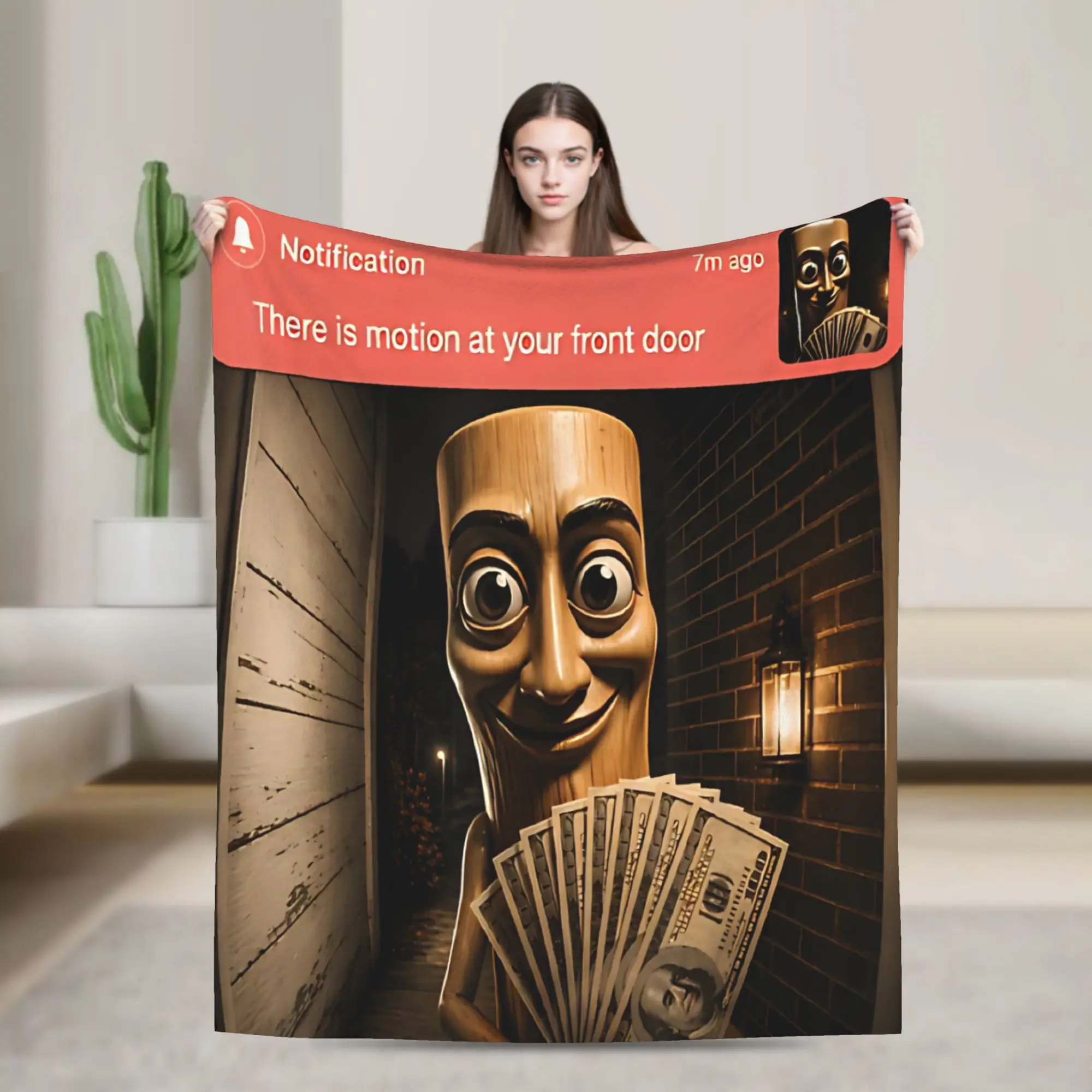 There Is Motion At Your Front Door Tung Tung Tung Sahur Meme  Stuff Blankets Lightweight Thin Flannel  Throw Blankets