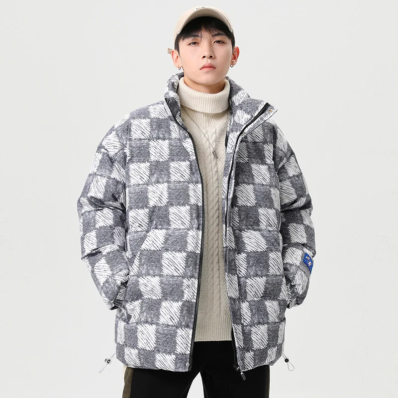 CAAYU 2022 Winter Down Jacket Men's Fashion Casual Oversized Coat Japanese Streetwear Windproof Youth Men Outwear Down Coat Male