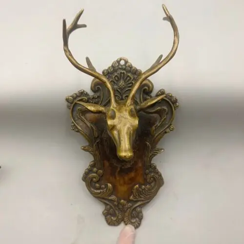 Leading Deer Bronze Pendant Antique Copper Ornament