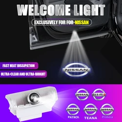 2PCS LED Car Door Welcome Lights 3D Laser Projector Lamps Auto Decoration Accessorie For Nissan Patrol 2012-2017 Teana 2008-2012