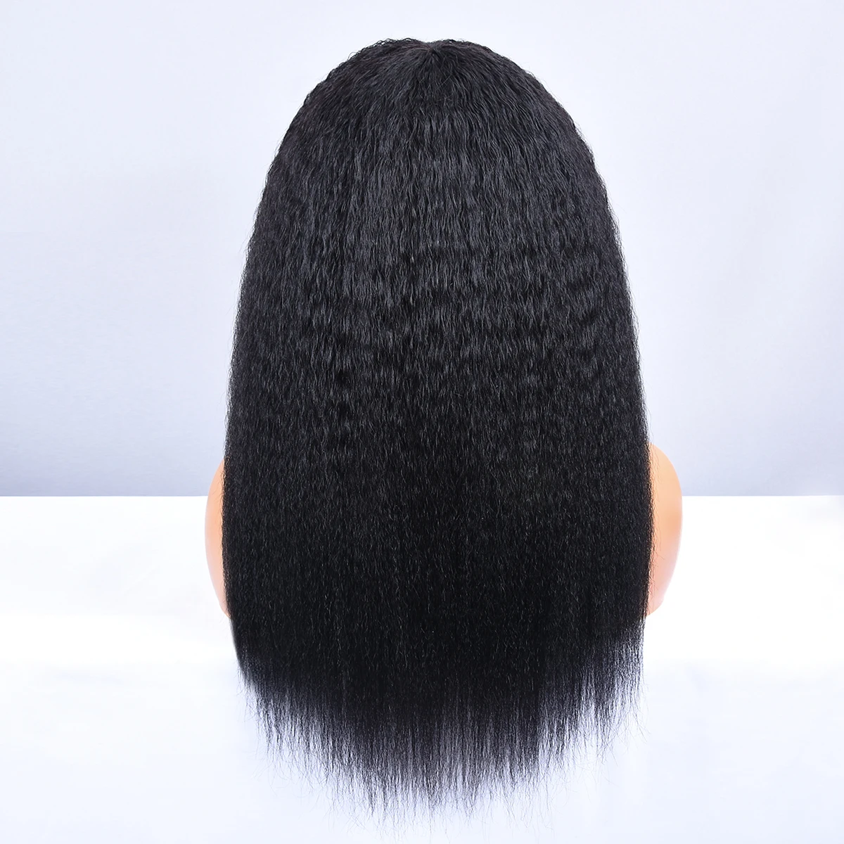 180% Fringe Kinky Straight Wigs Glueless Human Hair Wigs For Woman Yaki Straight Full Machine Made Wigs With Bangs HairUGo