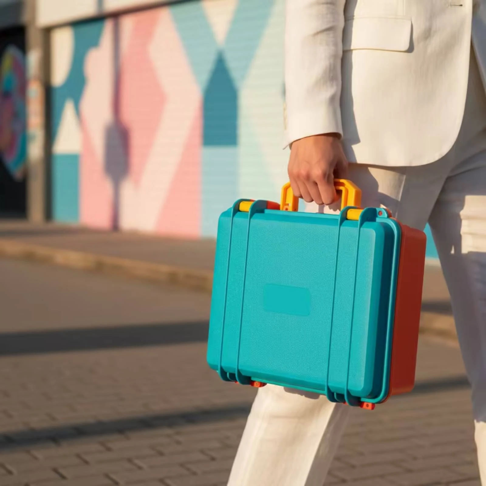 Hard Plastic Case Portable Empty Storage Case Heavy Duty Lockable for Diyers, Travel, Workshop