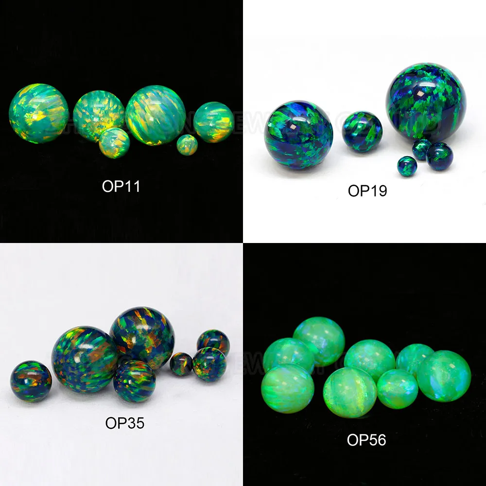 20/50pcs Green Fire Opal Stone Beads for Jewelry Making 2mm--8mm Lab Created Green Opal Bead Drill Hole