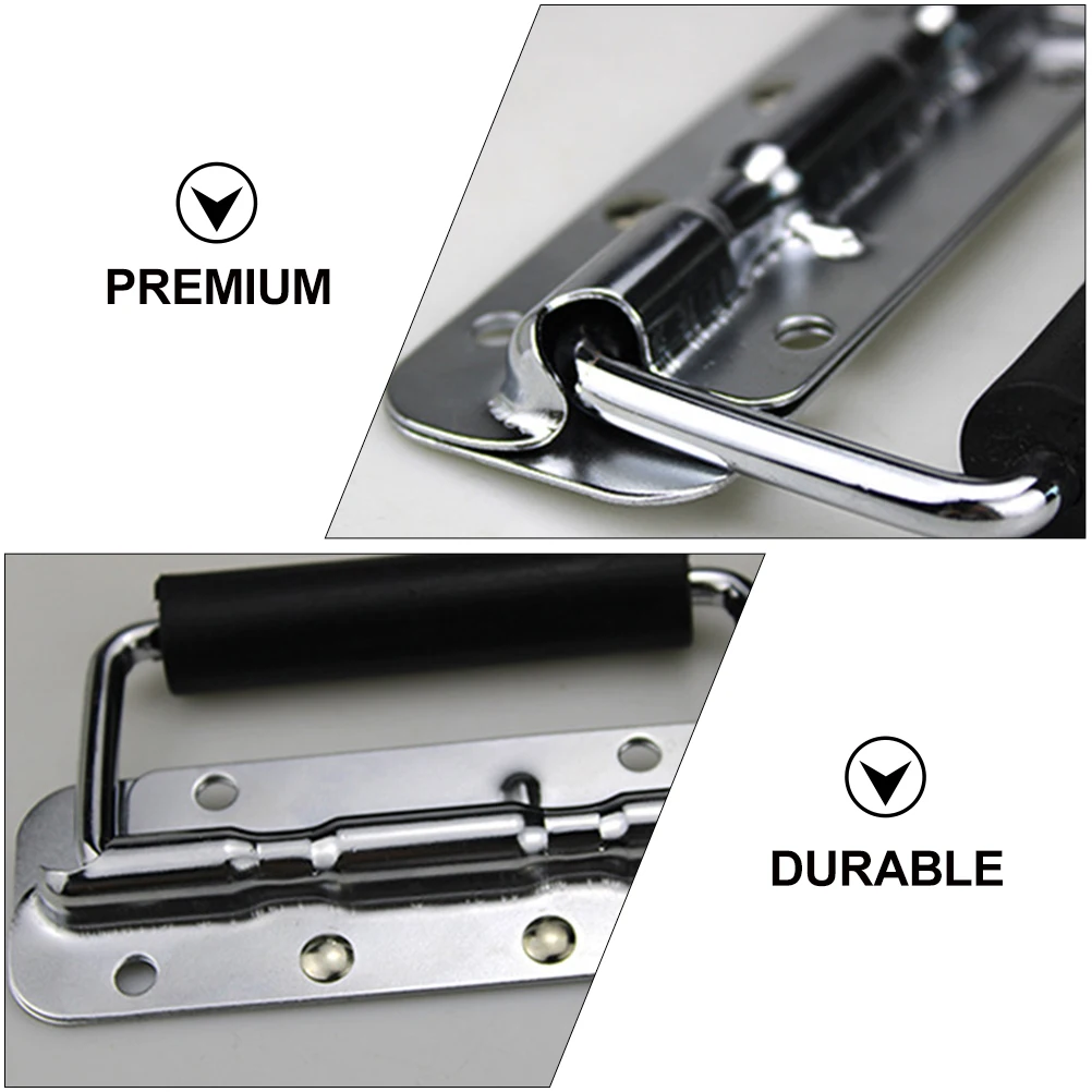 

2 Pcs Lifting Stainless Steel Spring Handle Handles Rubber Furniture Accessories