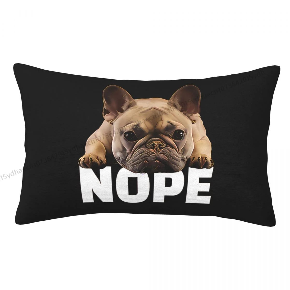 

French Bulldog Nope Printed Pillow Case Lovely Dog Animal Pets Backpack Coussin Covers Reusable Sofa Decor Pillowcase