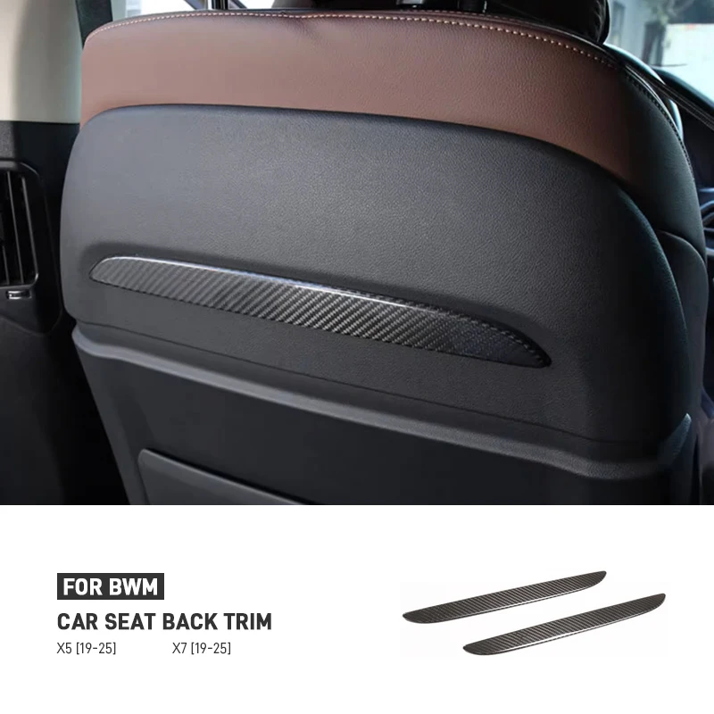 

For BMW X5 X7 G05 G07 2019-2025 Real Carbon Fiber Rear Seat Panel Back Trim Seat Back Decoration Cover Auto Interior Accessories