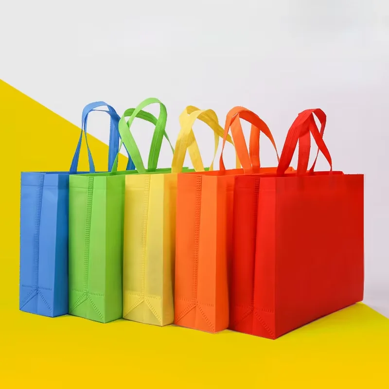 10/20PCS Thickened Nonwoven Tote Bags Customized LOGO Wholesale Gift Bags Packaging Bags Promotional Shopping Bag for Business