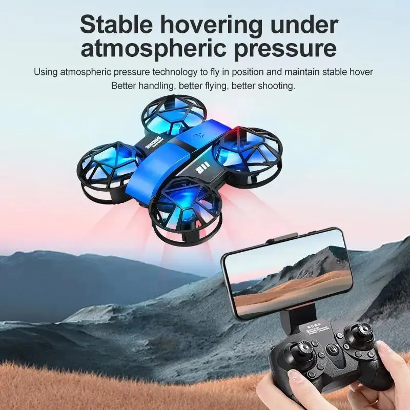 Professional Mini Drone 811 4K WiFi FPV HD Aerial Camera with Protective Cover Tumbling LED Lights Quadcopter Children\'s Toy GIF