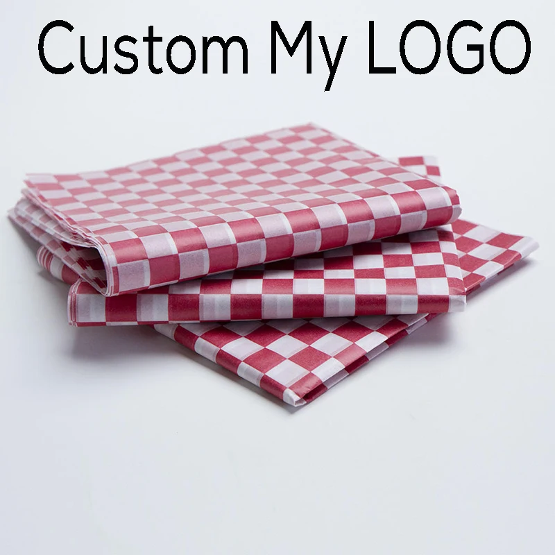 Custom LOGO Printed Wax Paper Sheets Greaseproof Paper Wrapping Tissue Food Picnic Paper