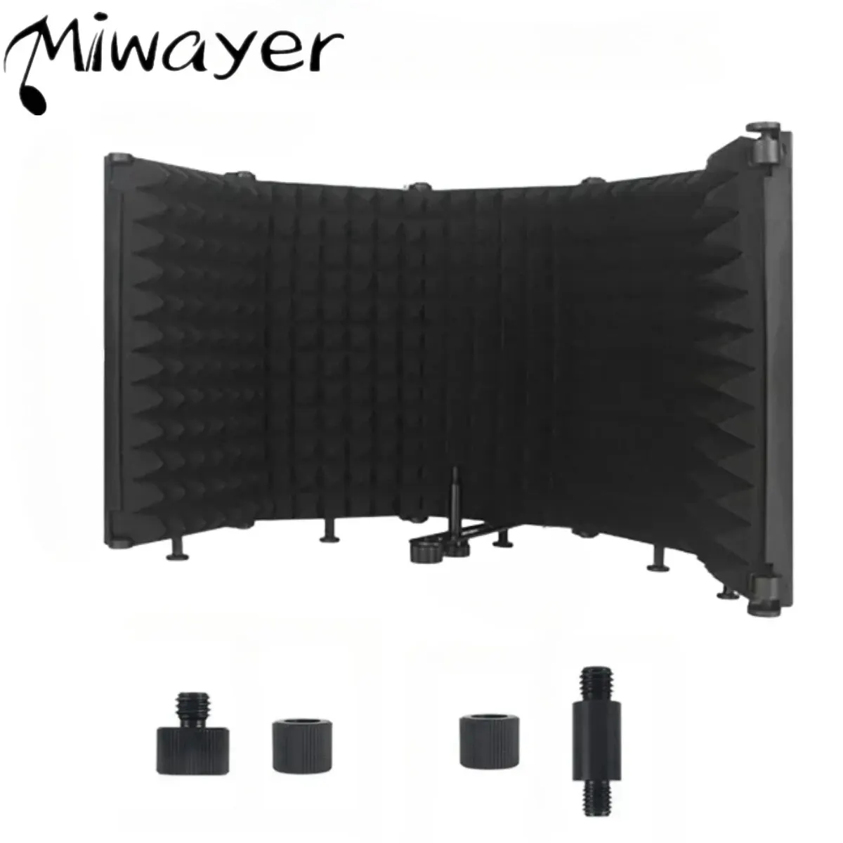 Miwayer Adjustable 3/5 Panel Microphone Isolation Shield Foldable Studio Recording Mic Filter Mic Sponge Soundproof Shield