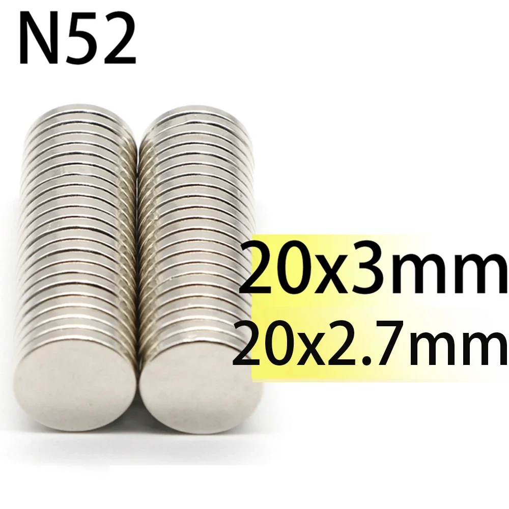 

N52 20x3 20x2.7 magnet n52 strong disc NdFeB round neodymium magnets search magnetic Powerful Industrial or Motor Generator